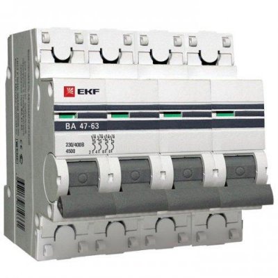 Автоматический выключатель ВА 47-63, 4P 16А (C) 4,5kA EKF PROxima